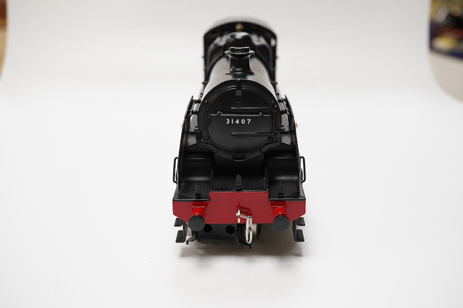 A boxed Bassett-Lowke by Corgi 0 gauge tinplate British Railways Maunsell N class 2-6-0 tender locomotive, 31407, in lined black livery, a special limited release, with option for two or three rail running, with instruct